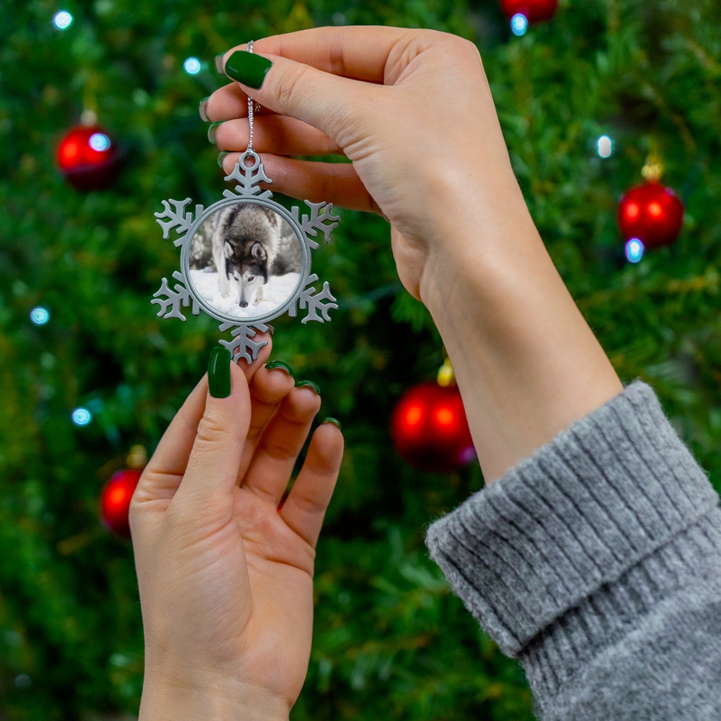 Wolfee Pewter Snowflake Ornament