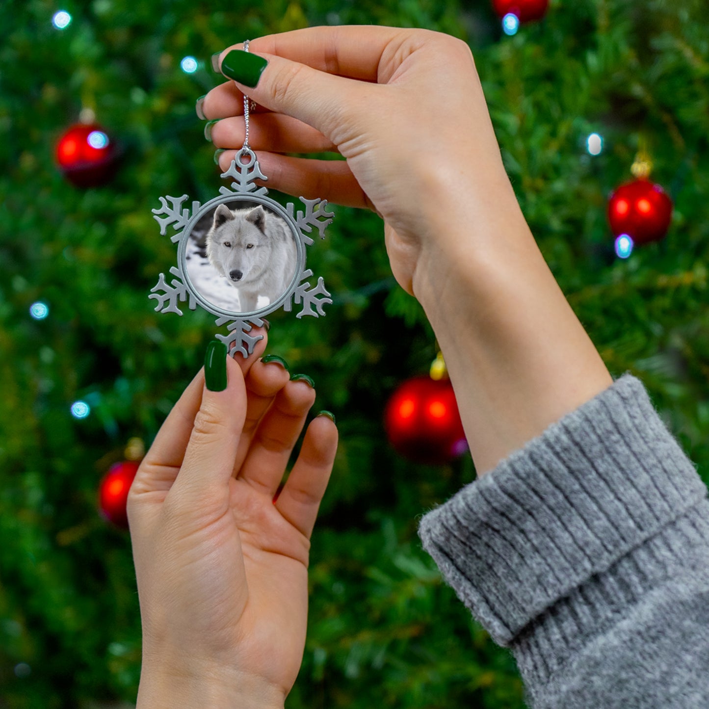 Leo Pewter Snowflake Ornament