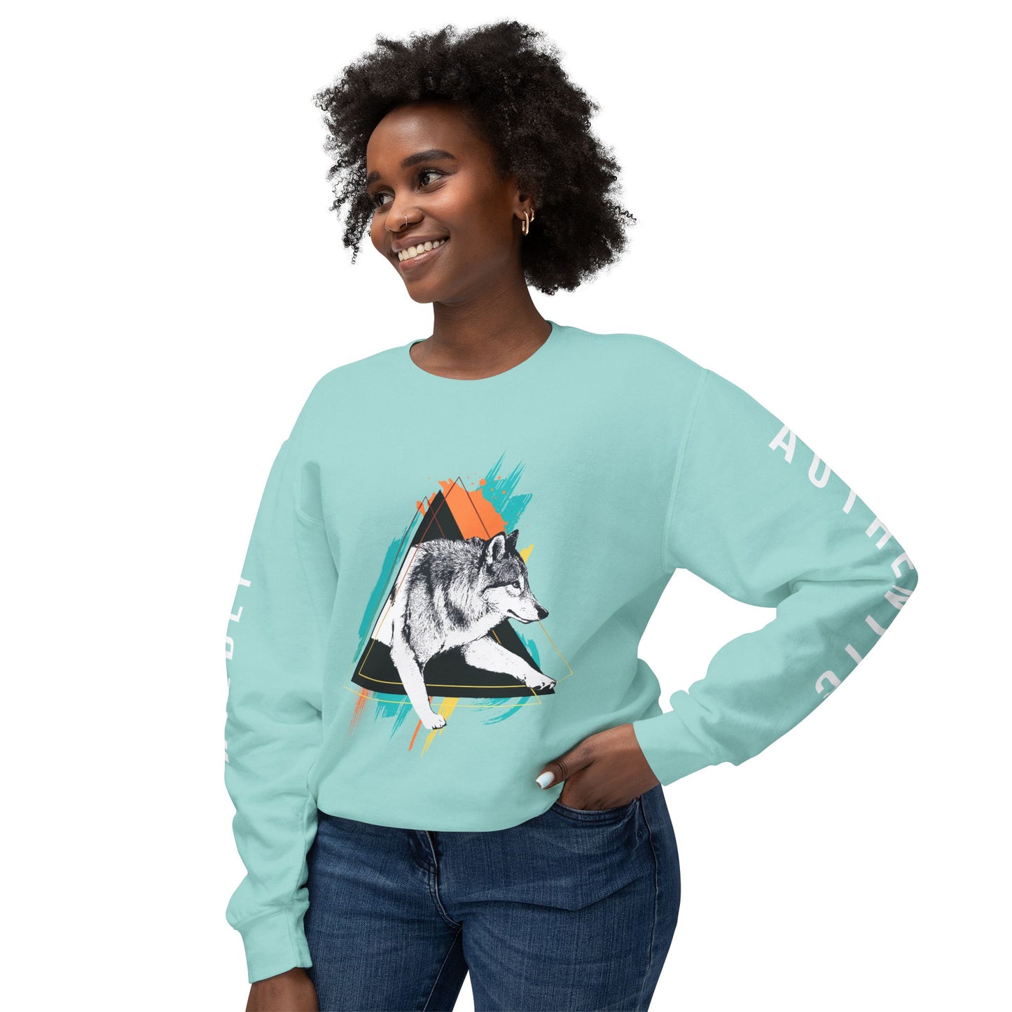 Nali (Teal/Orange) Crewneck Sweatshirt