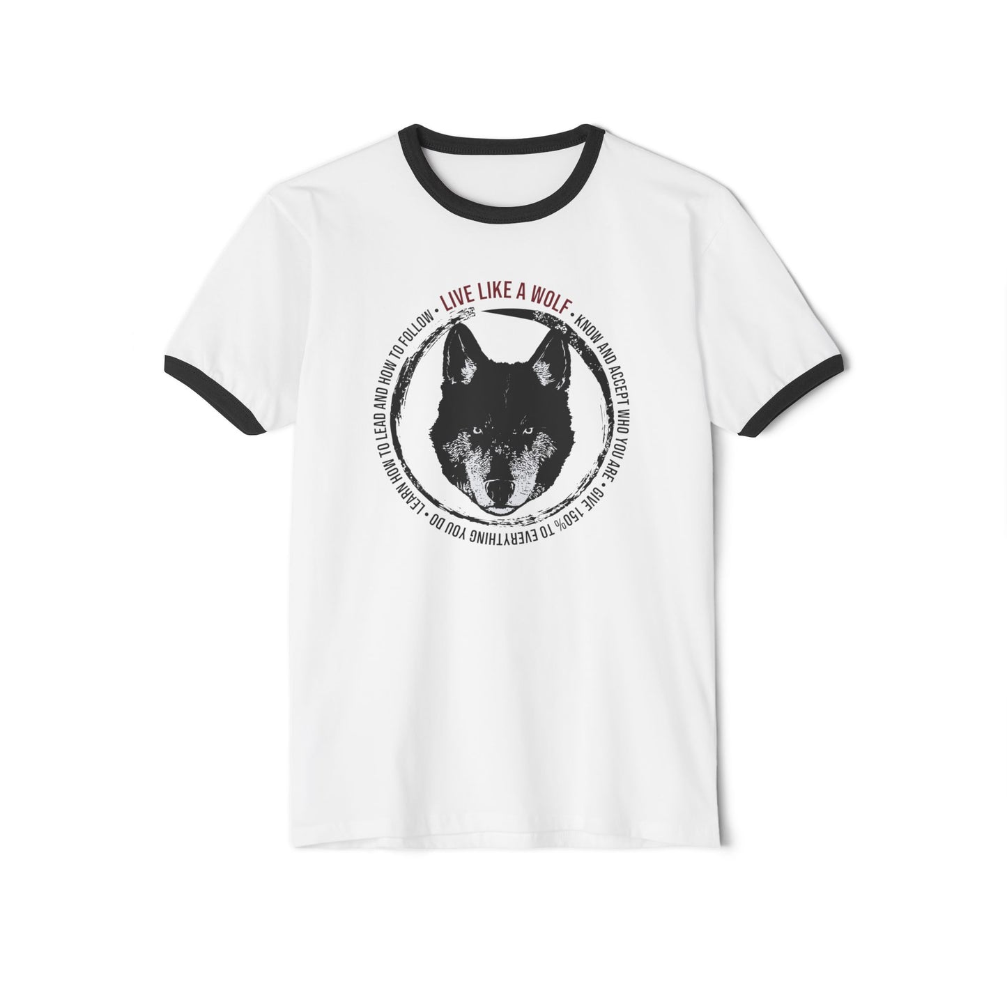 Live Like A Wolf Unisex Cotton Ringer T-Shirt