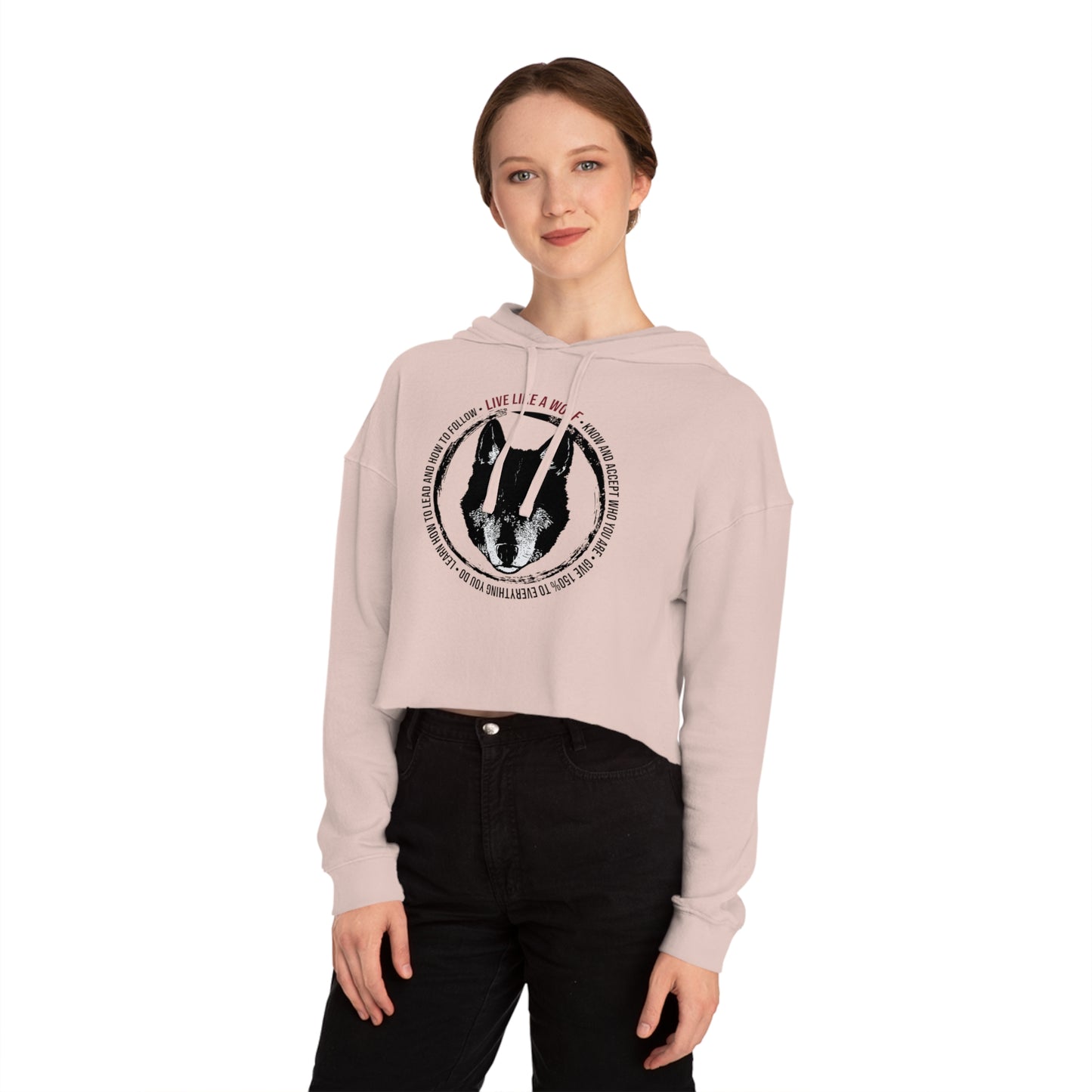 Live Like A Wolf Women’s Cropped Hooded Sweatshirt