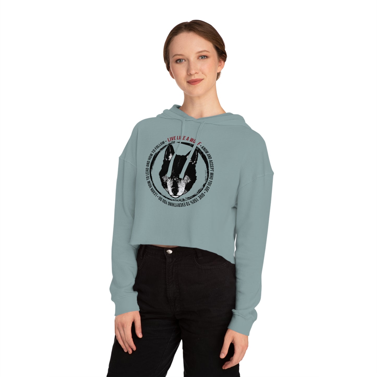 Live Like A Wolf Women’s Cropped Hooded Sweatshirt
