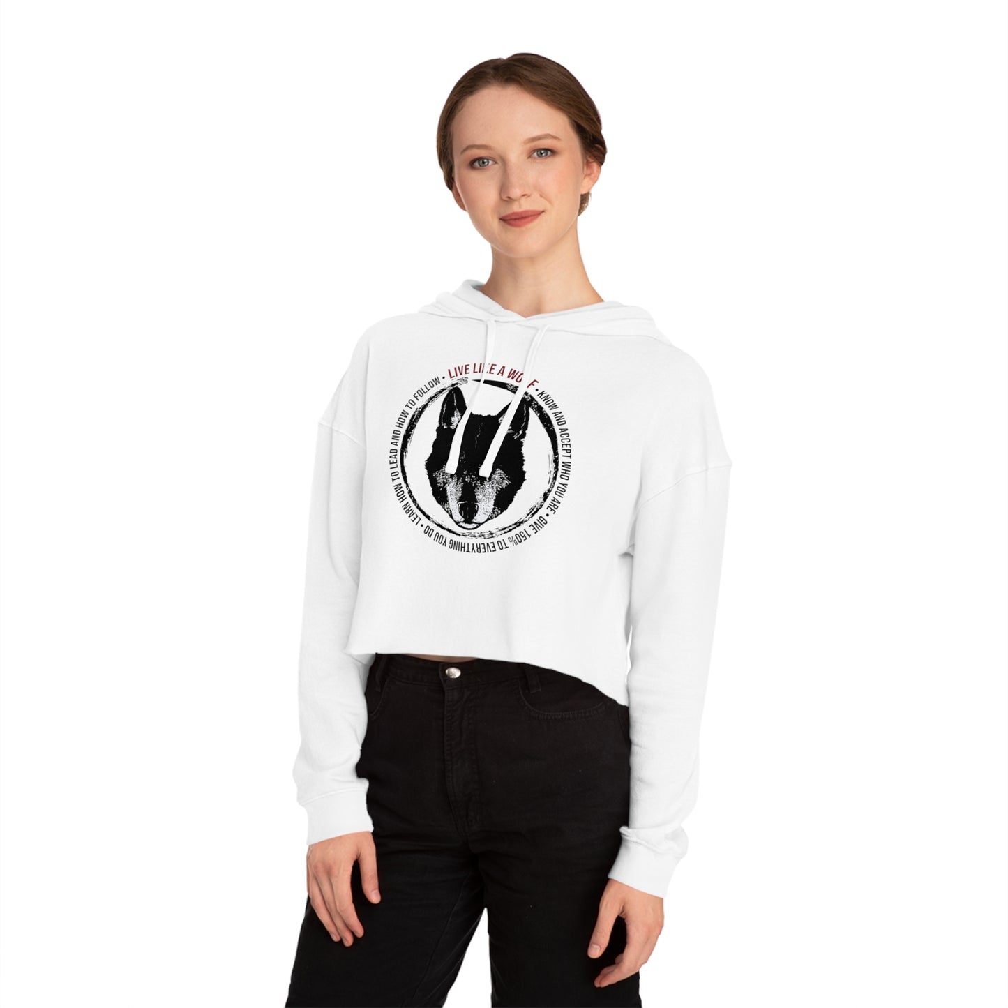 Live Like A Wolf Women’s Cropped Hooded Sweatshirt