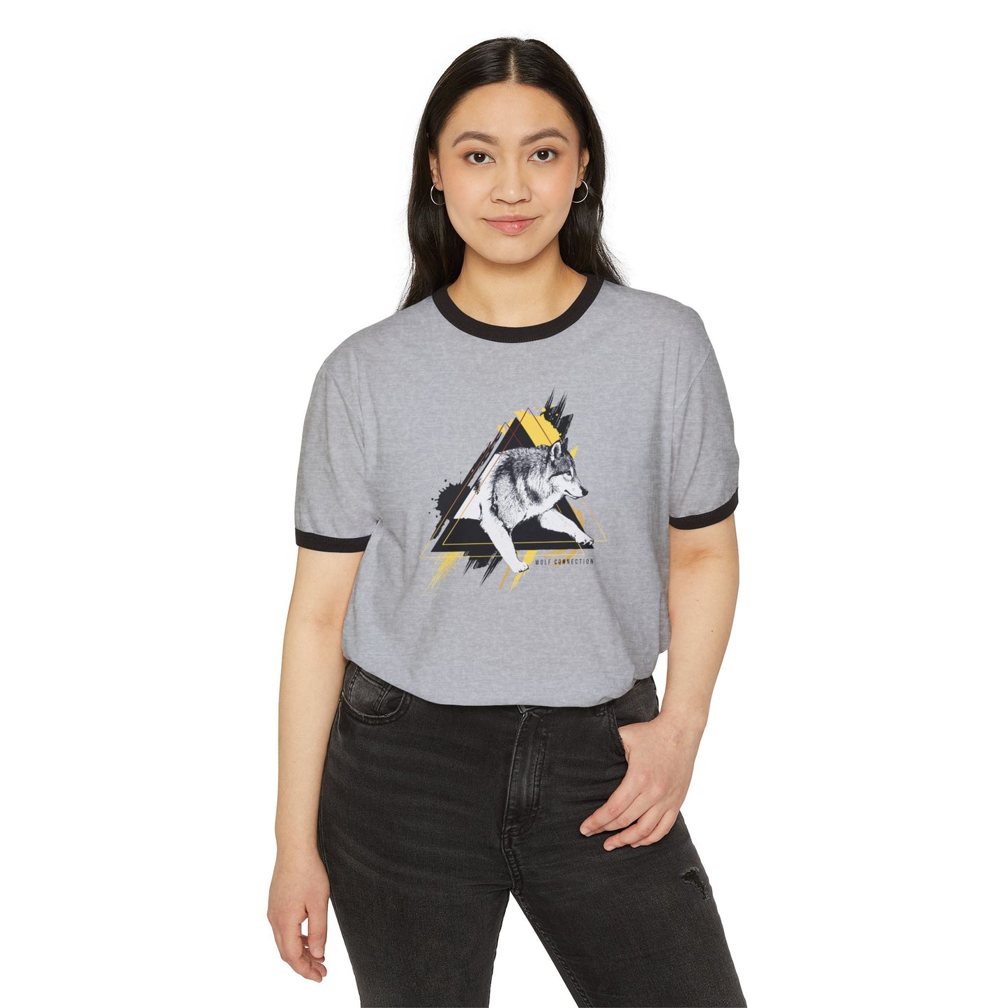 Nali (Black/Yellow) Unisex Cotton Ringer T-Shirt