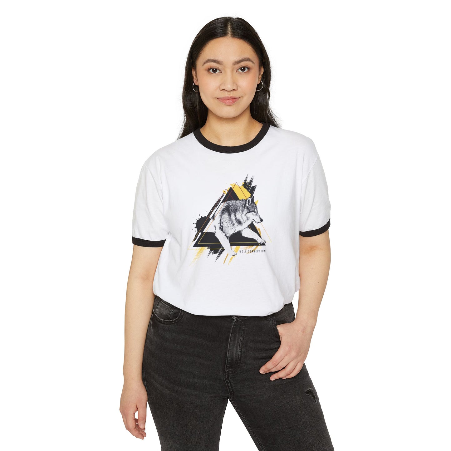 Nali (Black/Yellow) Unisex Cotton Ringer T-Shirt