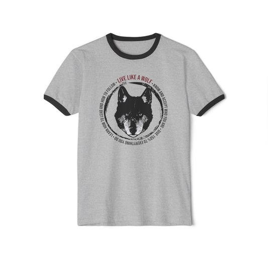 Live Like A Wolf Unisex Cotton Ringer T-Shirt